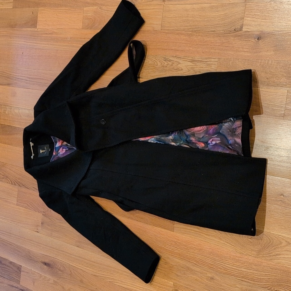 Ted Baker Black Wool Coat Size 0